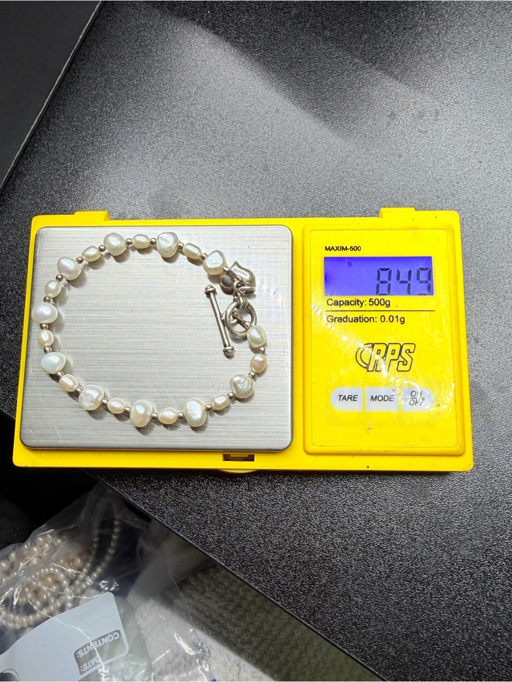 Freshwater Pearl Toggle Bracelet - White